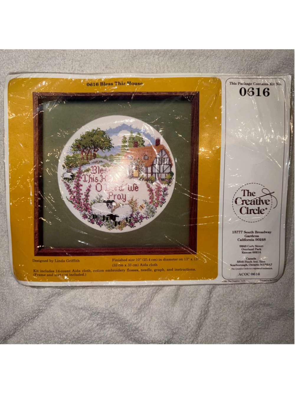 Vintage NOS 1988 Bless This House Creative Circle Cross Stitch Kit #0616